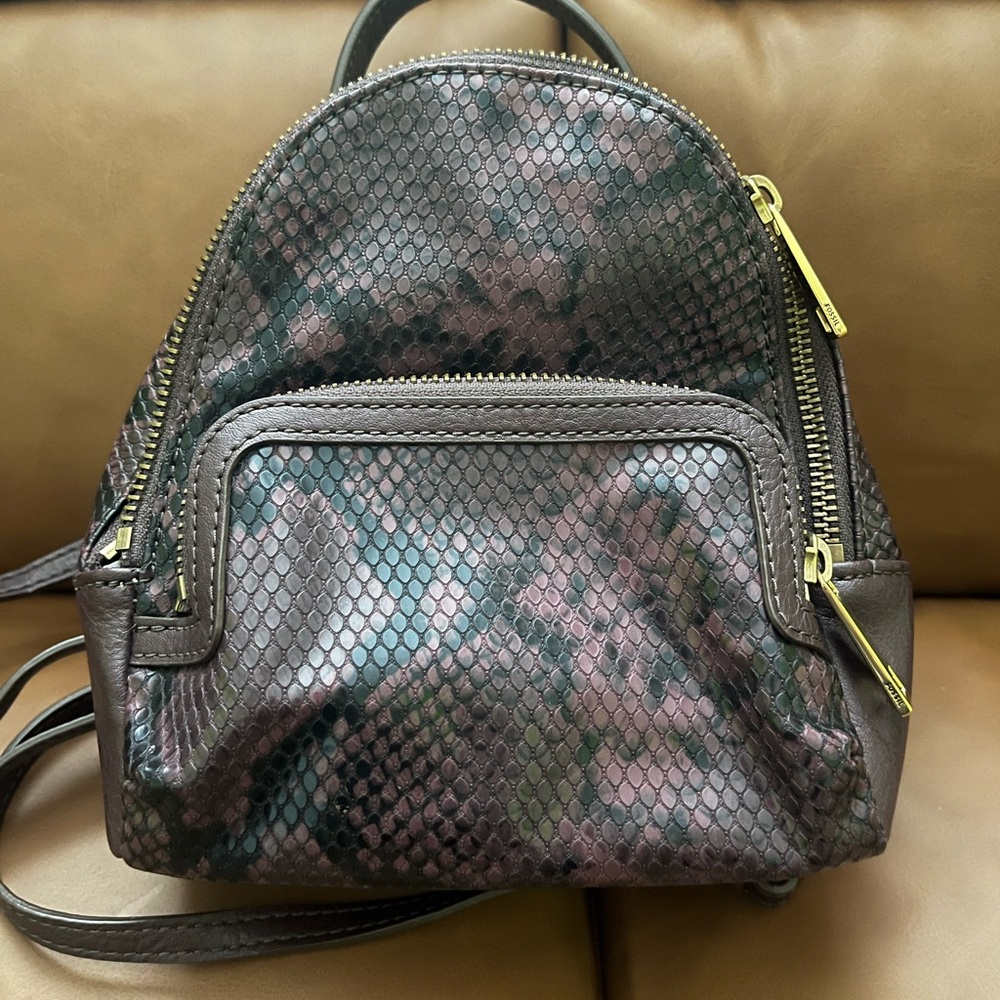 Fossil mini backpack, snakeskin